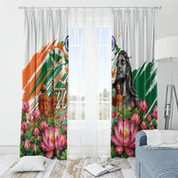 India 80th Independence Day Window Curtain Ashoka Chakra Lotus Landmarks Shiva
