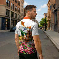 India 80th Independence Day Zipper Polo Shirt Ashoka Chakra Lotus Landmarks Shiva