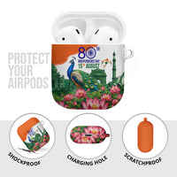 India 80th Independence Day AirPods Case India Gate Peacock Lotus Heritage Landmarks