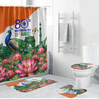 India 80th Independence Day Bathroom Set India Gate Peacock Lotus Heritage Landmarks