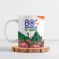 India 80th Independence Day Ceramic Mug India Gate Peacock Lotus Heritage Landmarks