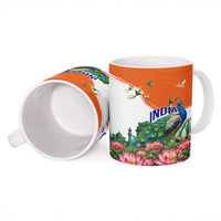 India 80th Independence Day Ceramic Mug India Gate Peacock Lotus Heritage Landmarks