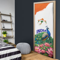 India 80th Independence Day Door Cover India Gate Peacock Lotus Heritage Landmarks