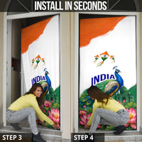 India 80th Independence Day Door Cover India Gate Peacock Lotus Heritage Landmarks