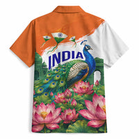 India 80th Independence Day Hawaiian Shirt India Gate Peacock Lotus Heritage Landmarks