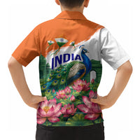India 80th Independence Day Hawaiian Shirt India Gate Peacock Lotus Heritage Landmarks