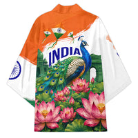 India 80th Independence Day Kimono India Gate Peacock Lotus Heritage Landmarks