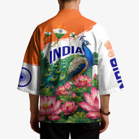 India 80th Independence Day Kimono India Gate Peacock Lotus Heritage Landmarks