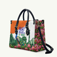 India 80th Independence Day Leather Bag India Gate Peacock Lotus Heritage Landmarks