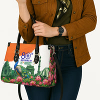 India 80th Independence Day Leather Bag India Gate Peacock Lotus Heritage Landmarks