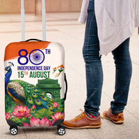 India 80th Independence Day Luggage Cover India Gate Peacock Lotus Heritage Landmarks