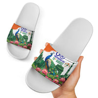 India 80th Independence Day Slide Sandals India Gate Peacock Lotus Heritage Landmarks