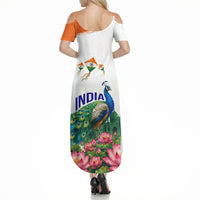 India 80th Independence Day Summer Maxi Dress India Gate Peacock Lotus Heritage Landmarks