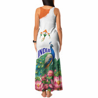 India 80th Independence Day Tank Maxi Dress India Gate Peacock Lotus Heritage Landmarks