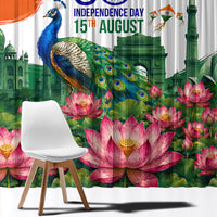 India 80th Independence Day Window Curtain India Gate Peacock Lotus Heritage Landmarks