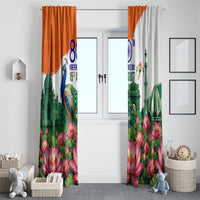 India 80th Independence Day Window Curtain India Gate Peacock Lotus Heritage Landmarks