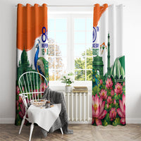 India 80th Independence Day Window Curtain India Gate Peacock Lotus Heritage Landmarks