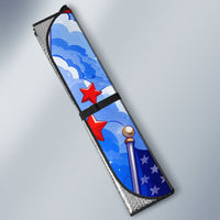 My Dog Is A Democrat Golden Retriever Auto Sun Shade Patriotic American Fireworks Cute Cartoon Dog