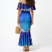 My Dog Is A Democrat Golden Retriever Mermaid Dress Patriotic American Fireworks Cute Cartoon Dog