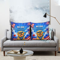 My Dog Is A Democrat Golden Retriever Pillow Cover Patriotic American Fireworks Cute Cartoon Dog