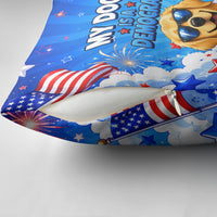 My Dog Is A Democrat Golden Retriever Pillow Cover Patriotic American Fireworks Cute Cartoon Dog