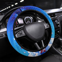 My Dog Is A Democrat Golden Retriever Steering Wheel Cover Patriotic American Fireworks Cute Cartoon Dog