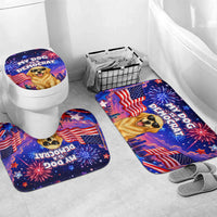 Golden Retriever My Dog Is A Democrat Bathroom Set Patriotic Statue Of Liberty Fireworks