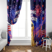 Golden Retriever My Dog Is A Democrat Window Curtain Patriotic Statue Of Liberty Fireworks