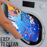My Dog Is A Democrat Bathroom Set Golden Retriever Patriotic American Flag Graphic