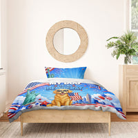 My Dog Is A Democrat Bedding Set Golden Retriever Patriotic American Flag Graphic