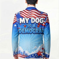 My Dog Is A Democrat Blazer Golden Retriever Patriotic American Flag Graphic