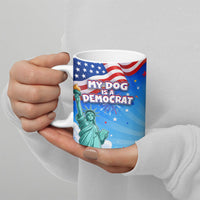 My Dog Is A Democrat Ceramic Mug Golden Retriever Patriotic American Flag Graphic