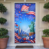 My Dog Is A Democrat Door Cover Golden Retriever Patriotic American Flag Graphic