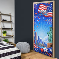 My Dog Is A Democrat Door Cover Golden Retriever Patriotic American Flag Graphic