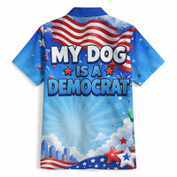 My Dog Is A Democrat Hawaiian Shirt Golden Retriever Patriotic American Flag Graphic