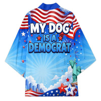 My Dog Is A Democrat Kimono Golden Retriever Patriotic American Flag Graphic