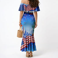 My Dog Is A Democrat Mermaid Dress Golden Retriever Patriotic American Flag Graphic