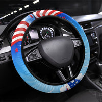 My Dog Is A Democrat Steering Wheel Cover Golden Retriever Patriotic American Flag Graphic