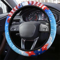 My Dog Is A Democrat Steering Wheel Cover Golden Retriever Patriotic American Flag Graphic
