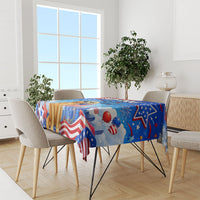My Dog Is A Democrat Tablecloth Golden Retriever Patriotic American Flag Graphic