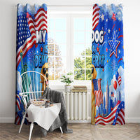 My Dog Is A Democrat Window Curtain Golden Retriever Patriotic American Flag Graphic