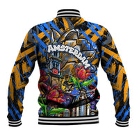 Amsterdam Dutch Republic Netherlands Baseball Jacket Urban Graffiti Patriotic Landmark Tulips