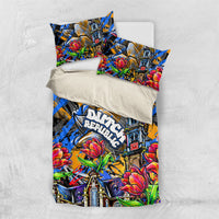 Amsterdam Dutch Republic Netherlands Bedding Set Urban Graffiti Patriotic Landmark Tulips
