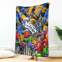 Amsterdam Dutch Republic Netherlands Blanket Urban Graffiti Patriotic Landmark Tulips