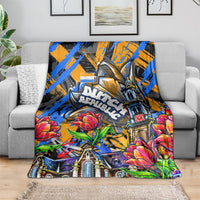 Amsterdam Dutch Republic Netherlands Blanket Urban Graffiti Patriotic Landmark Tulips