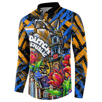 Amsterdam Dutch Republic Netherlands Button Sweatshirt Urban Graffiti Patriotic Landmark Tulips