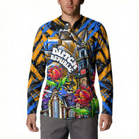 Amsterdam Dutch Republic Netherlands Button Sweatshirt Urban Graffiti Patriotic Landmark Tulips
