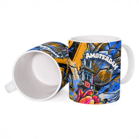 Amsterdam Dutch Republic Netherlands Ceramic Mug Urban Graffiti Patriotic Landmark Tulips