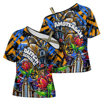 Amsterdam Dutch Republic Netherlands Cross Shoulder Shirt Urban Graffiti Patriotic Landmark Tulips