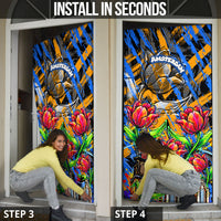 Amsterdam Dutch Republic Netherlands Door Cover Urban Graffiti Patriotic Landmark Tulips